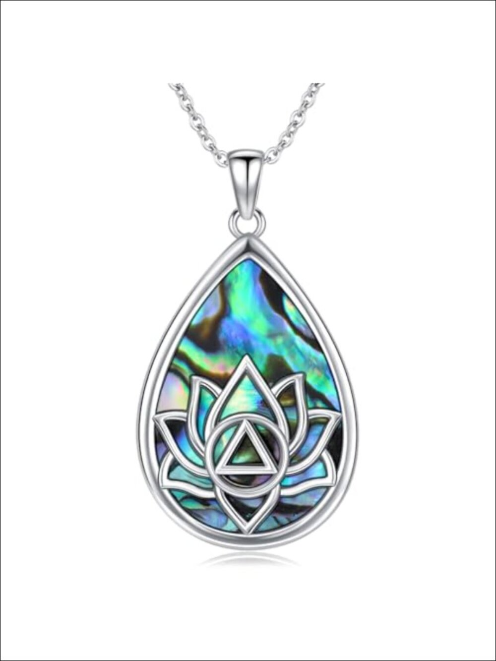 Sobriety Gift 925 Sterling Silver Lotus Pendant Necklace AA Recovery Jewelry
